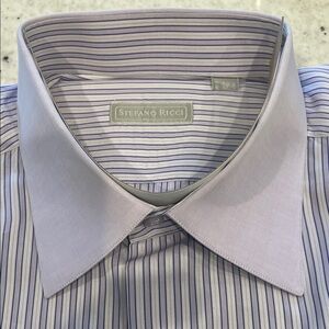 Stefano Ricci Men's Lavender Striped Dress Shirt